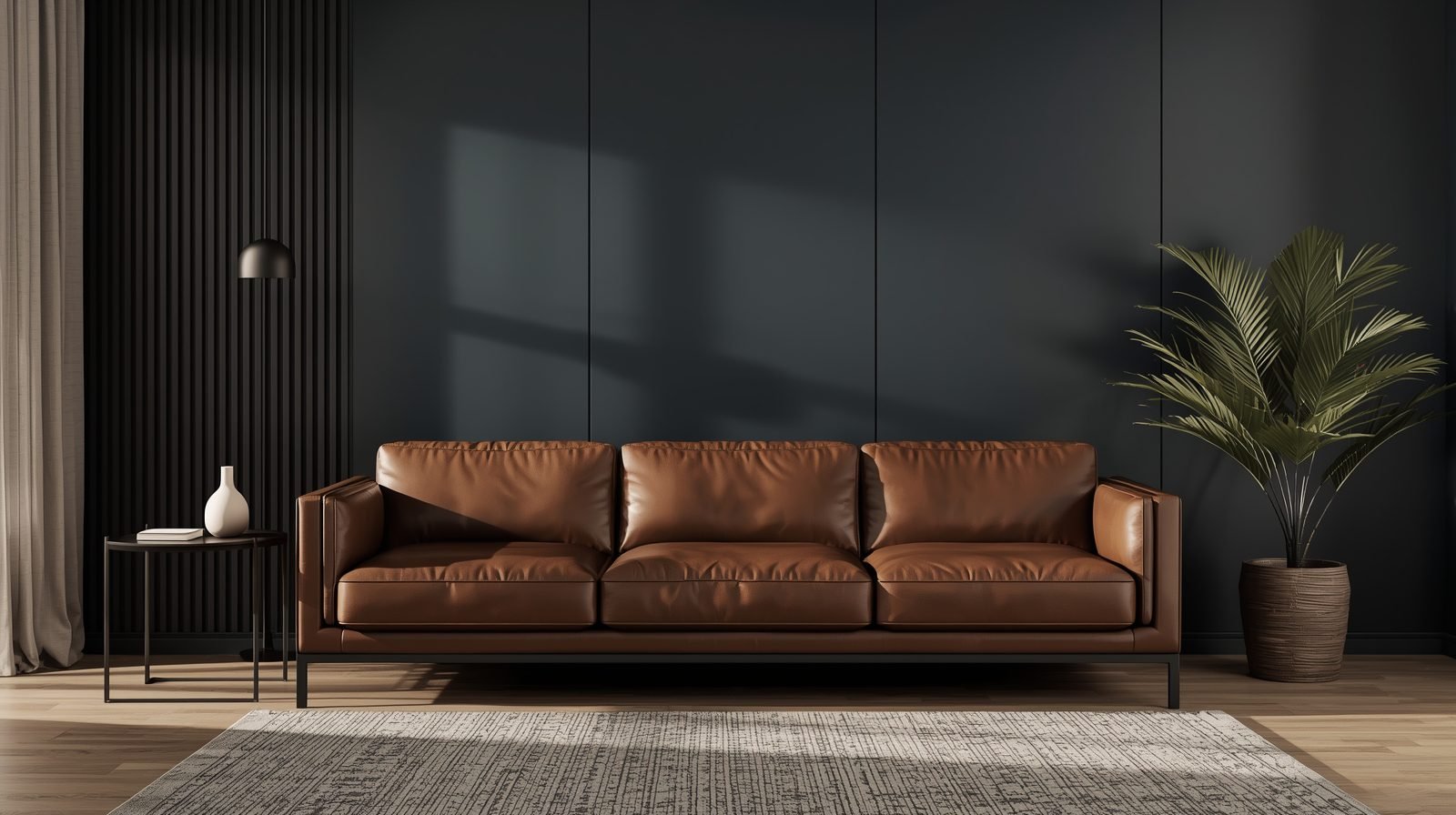 What colour goes with brown leather sofa, latest trending palette 2026