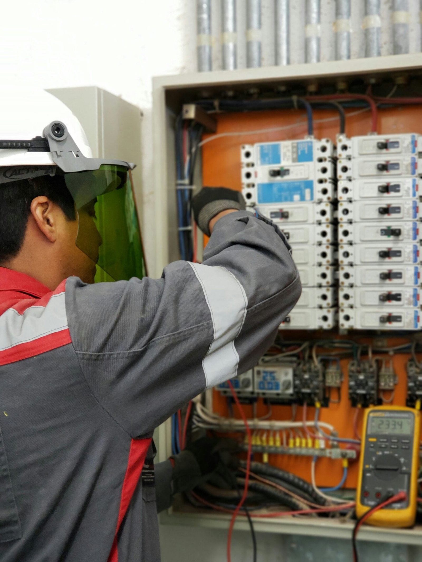 Industrial Electrical Automation setup with control panels and automated equipment